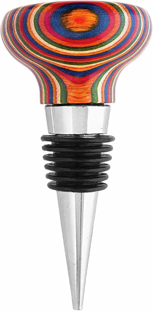 Totally Bamboo Baltique Marrakesh Collection Wine Bottle Stopper, Multicolor Leak-Proof & Reusable Wine Saver, Preserves Beverage Freshness