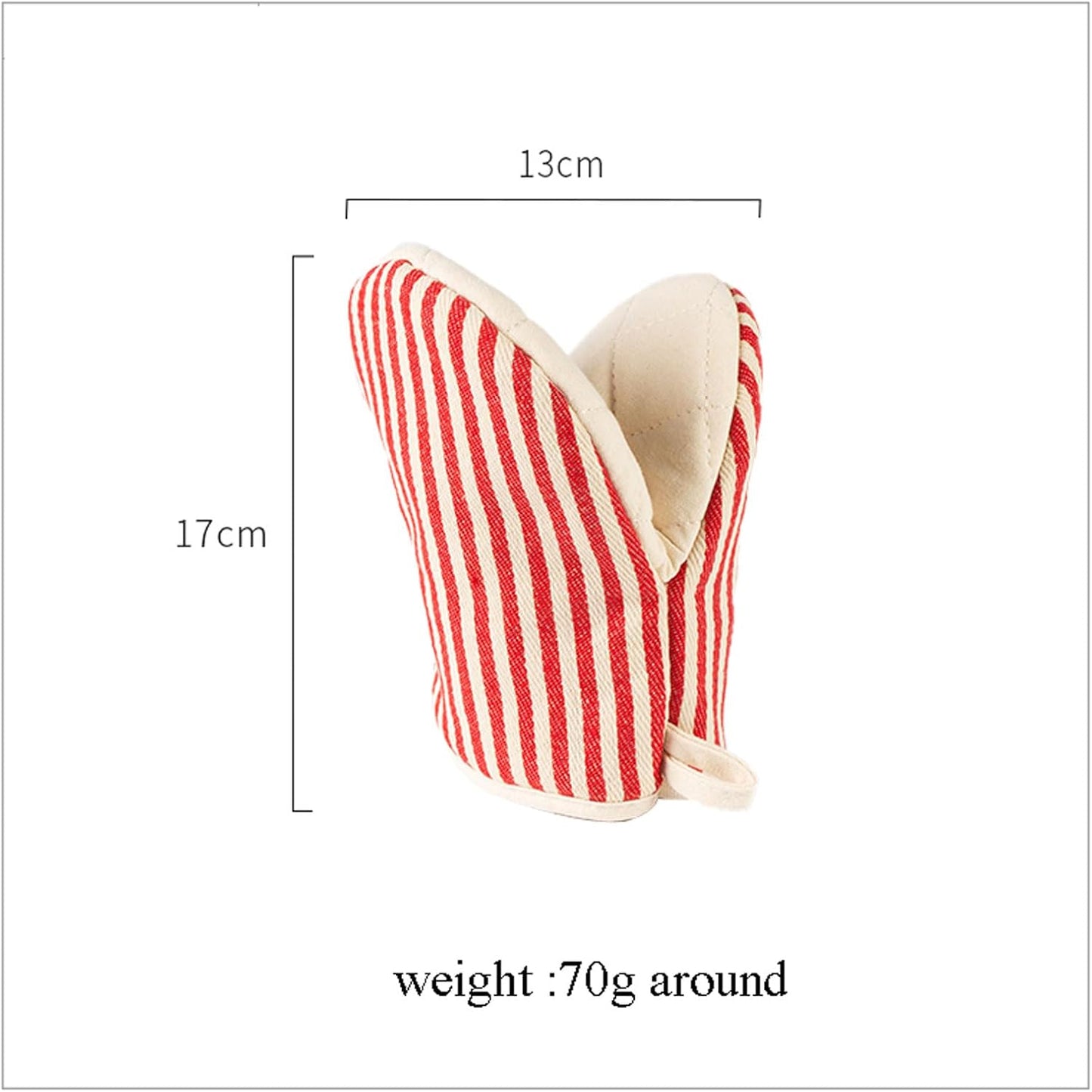 Mini Oven Mitts, Kitchen Oven Gloves Kitchen Mittens 500 Degrees Heat Resistant Baking Gloves with Hanging Loops Hot Gloves for Cooking, Baking (red)