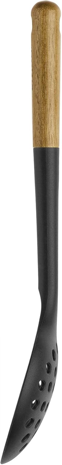 STAUB Skimmer Spoon, Perfect for Straining or Lifting Meat and Veggies from Broth, Durable BPA-Free Matte Black Silicone, Safe for Nonstick Cooking Surfaces