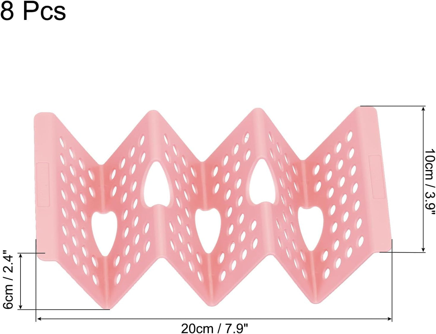 uxcell 8 Pcs Taco Holder Stand, Plastic Taco Plates Hold Up to 3 Tacos, Hollow Carved Taco Shell Holder, Dishwasher Microwave Safe, Pink