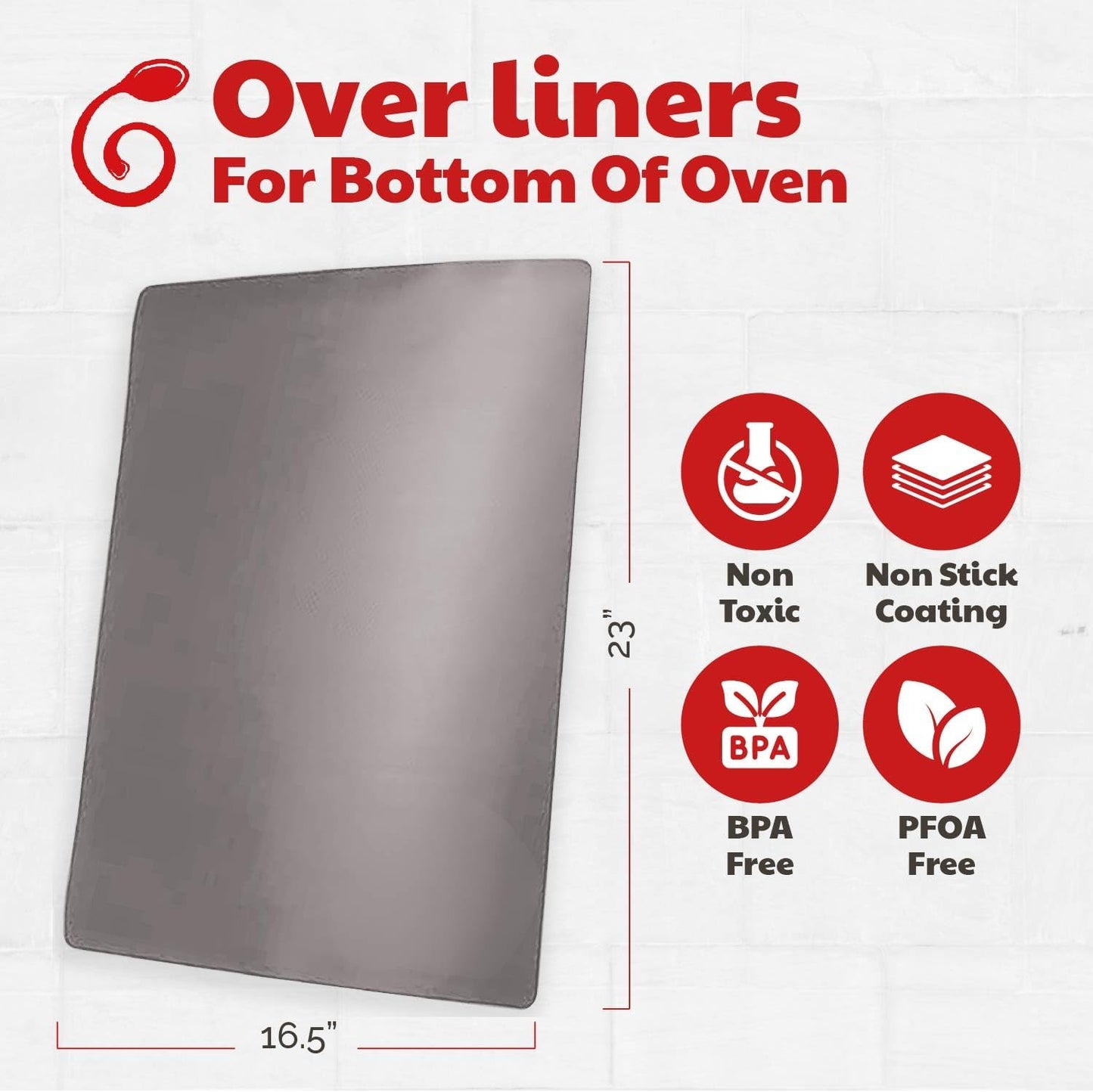 Cooks Innovations Non-Stick Oven Protector Mat - Heavy Duty Nonstick Oven Rack Liners to Protect Convection, Electric, Gas, & Microwave Ovens - BPA & PFOA Free Heat Resistant Baking Mat