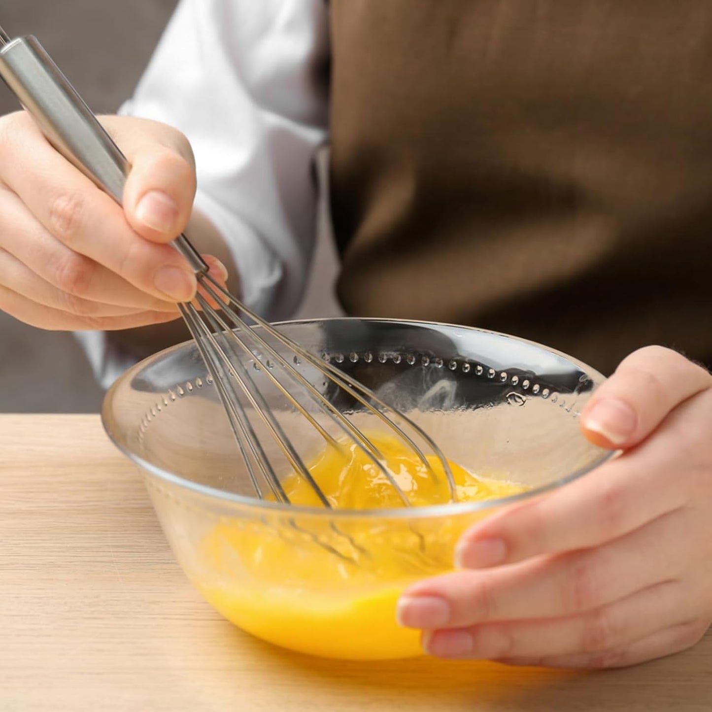 NileHome Whisk, Stainless Steel Wisk Set 8" 10" Kitchen Whisk Wisking Tool Kitchen Wisk Wire Whisks for Cooking, Whisking, Blending, Beating, Stirring-…