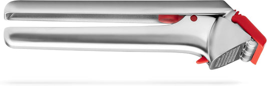 Dreamfarm Garject 2-In-1 Garlic Peeler, Garlic Press & Mincer with Garlic Peel Ejector, Chrome-Plated Zinc - Red