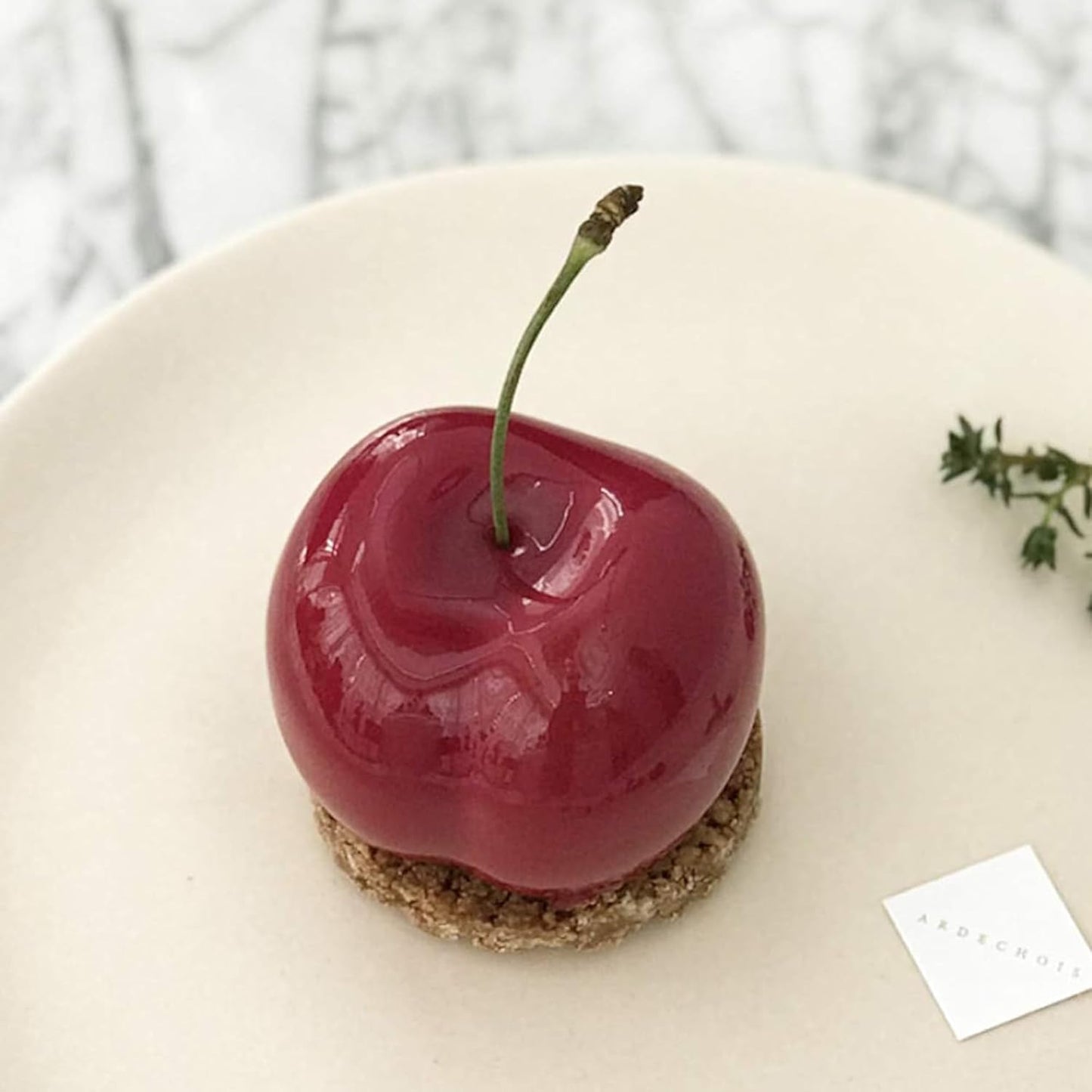 OCPO KITCHEN Cherry Silicone Molds for Baking Mousse Cake, 3D Silicone Baking Mold for Candy Pastry Chocolate Truffle Cupcake Jelly Cookie Pudding Cake Decoration Mold, Cherry Shape (12-Cavity)