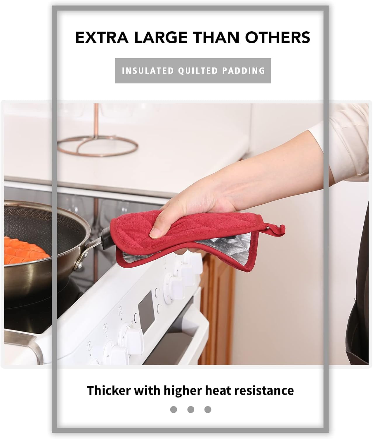 Joyhalo 6 Pack Pot Holders for Kitchen,Cotton Oven Holder with Great Heat Resistance,Non Slip Hot Pads for Kitchen Clearance,Dark Red