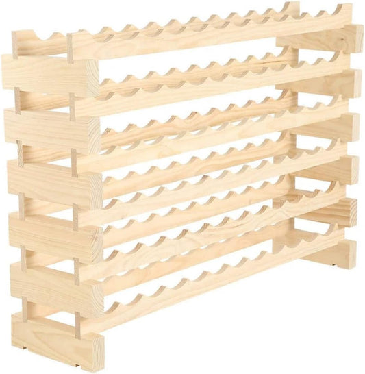 72 Bottle Wine Rack (12 Wide) Natural Pine