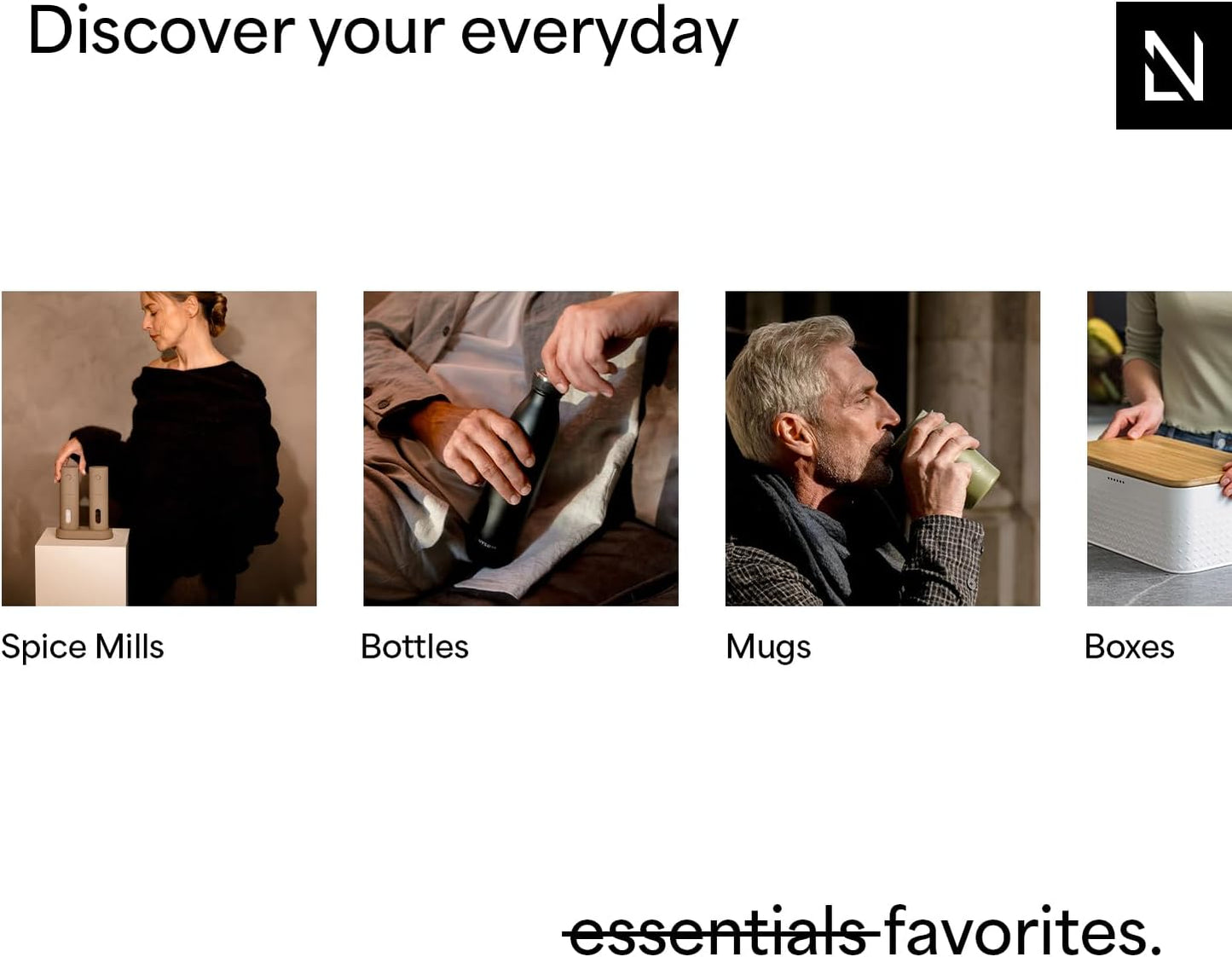 LARS NYSØM Bread Box I Metal Box with linen bag for long lasting freshness I Bread Bin with bamboo lid usable as cutting board I 14.2x7.5x5.1 In (Midnight Blue)