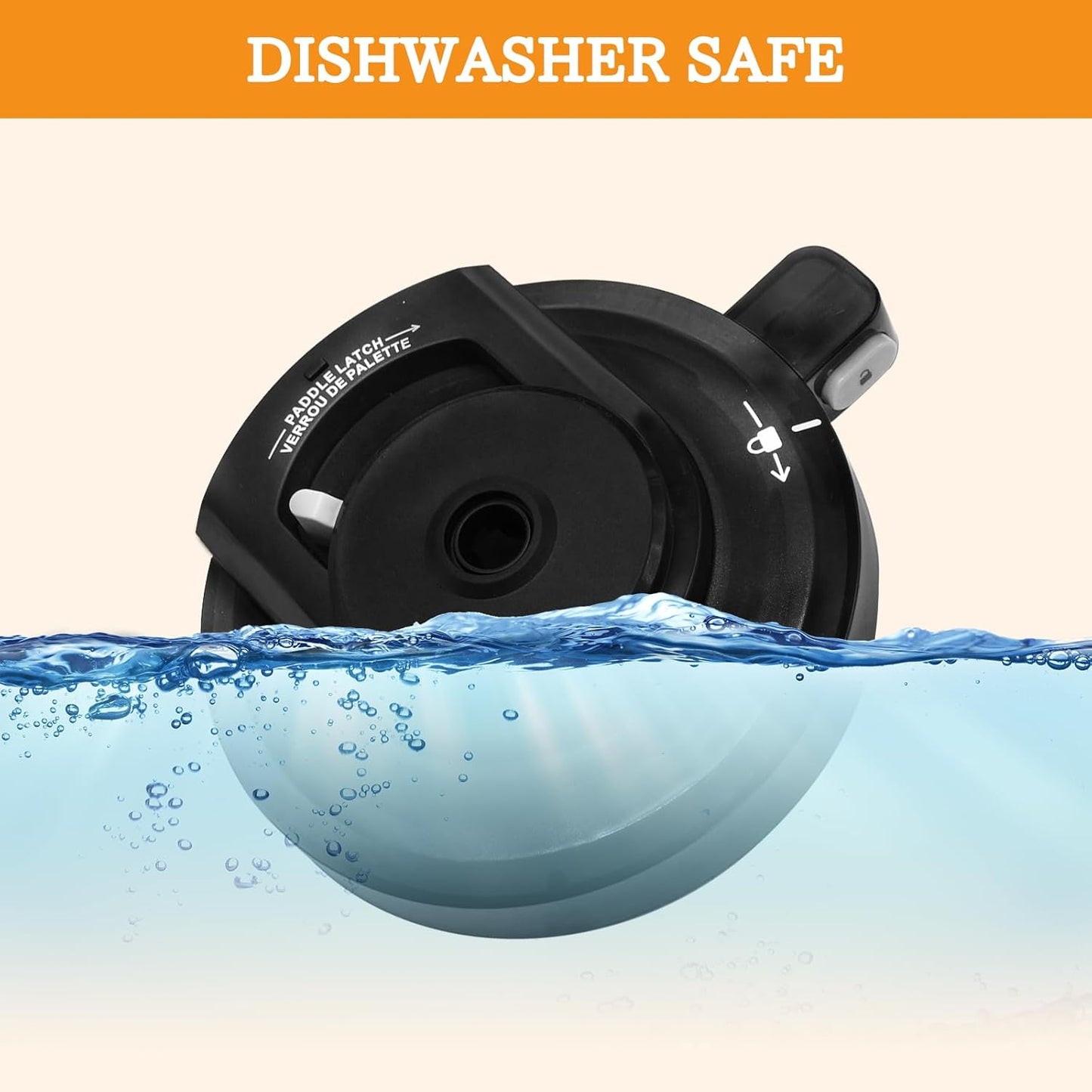 Outer Bowl Lid for NC301 Ice Cream Maker, for Ninja Creami Black Lid Replacement, Ice Cream Maker Accessories Fit for Ninja NC299AMZ/NC301/NC300/NC201/NC101 Series, Reusable (NO Paddle)