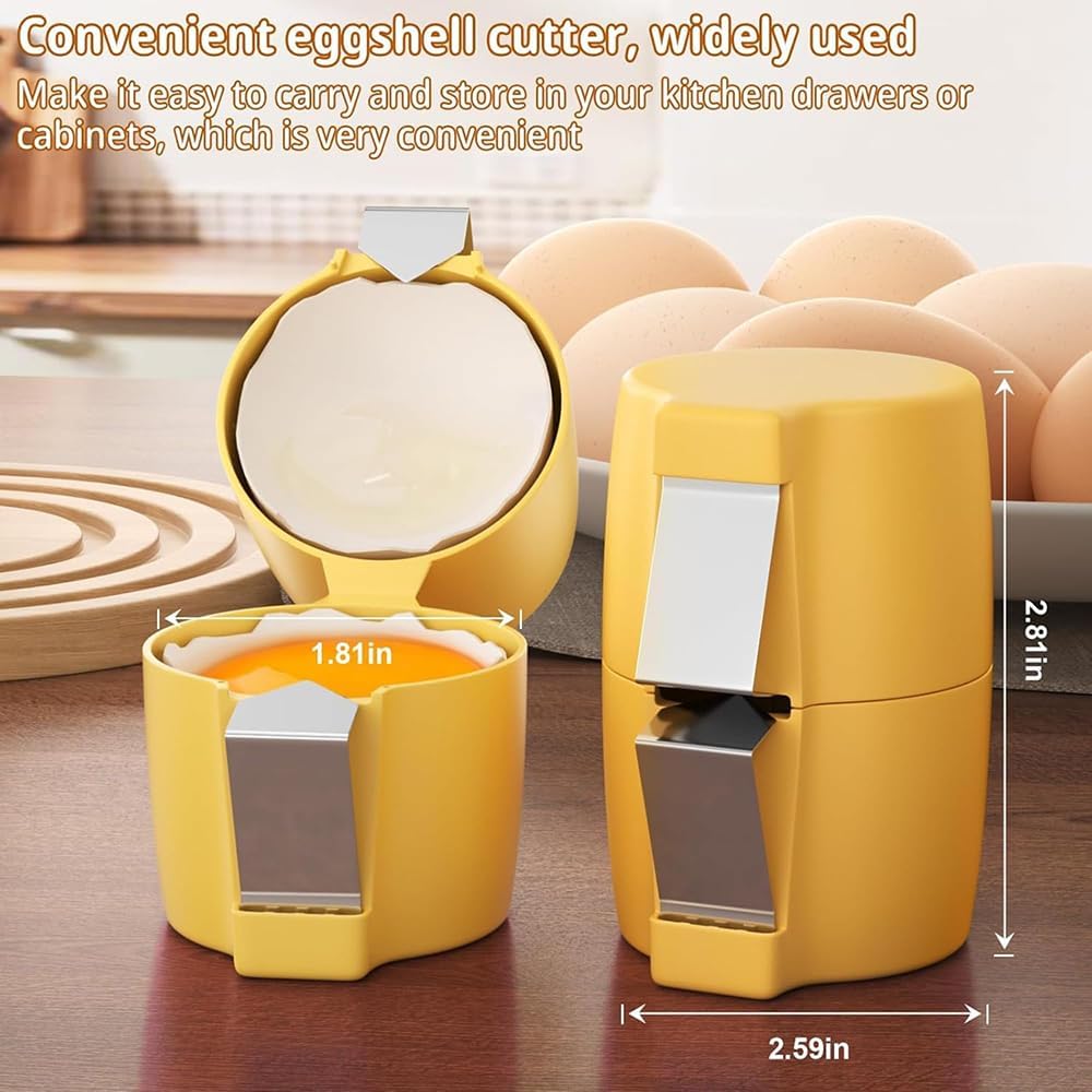 Egg Shell Opener Remover, Eggs Peeler Separator for Boiled and Raw Eggs, Stainless Steel Eggshell Cutter Kitchen Tools for Cooking and Breakfast Prep (Pink, 1 Pcs)