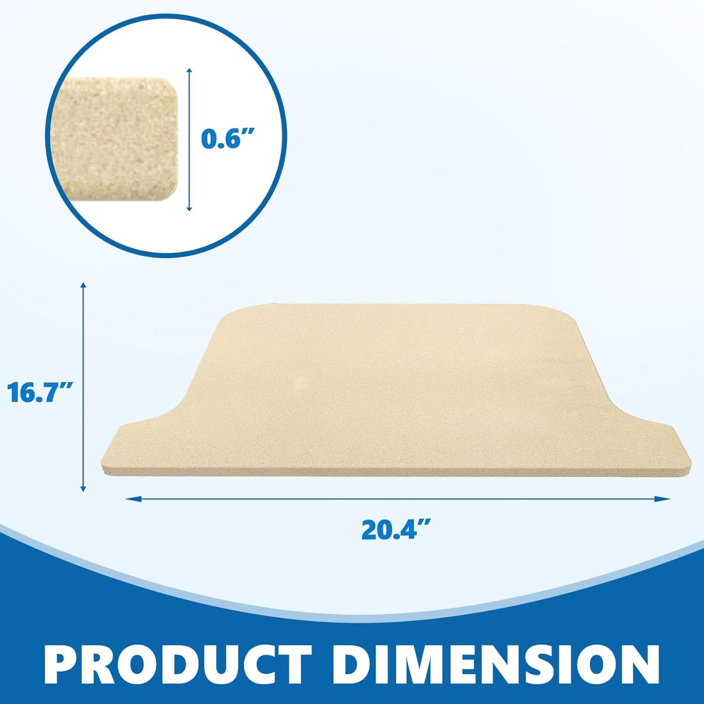 SafBbcue Cordierite Stone Baking Board for Ooni Koda 16 Pizza Oven Superior Quality for Pizza Lovers and Cooking Enthusiasts Ideal for Fathers and Husbands