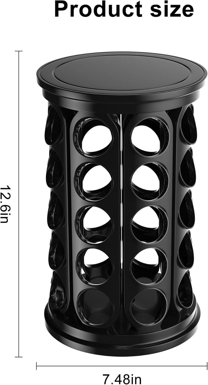 CEHNCEH Coffee Pod Carousel Organizer: Compatible with 40 Keurig K-Cup Pods, Large Compacity Coffee Capsule Holder, NEW Modern Design, Home or Office Kitchen Counter Organizer(Black)