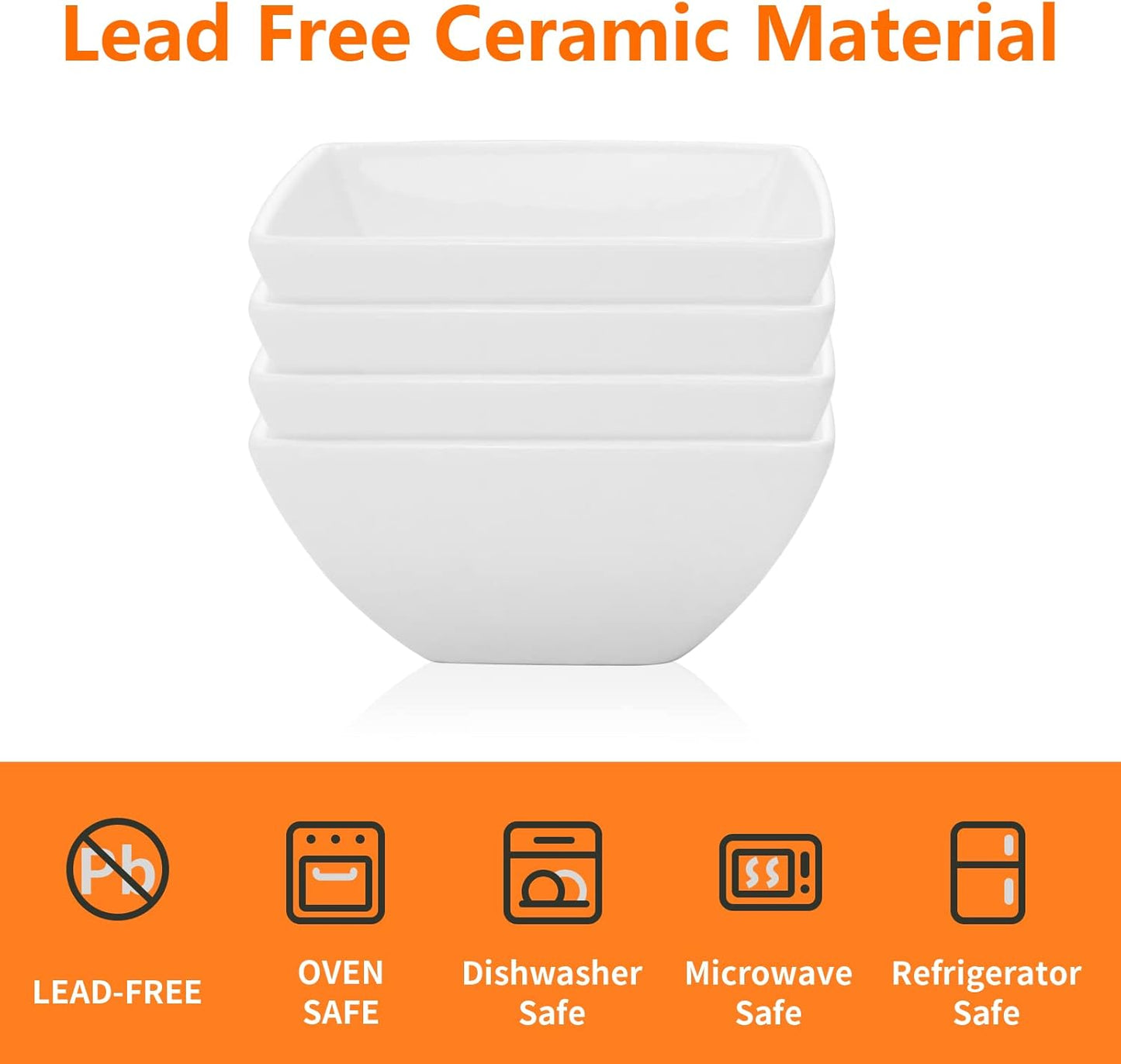 Luvan 7oz Butter Warmers for Seafood with 20 Tealight,4Pcs Ceramic Butter Warmers Set for Chocolate Butter Cheese,Ceramic Bowl Oven Microware Dishwasher Safe,Perfect for family dip Fruit,Dessert,Snack