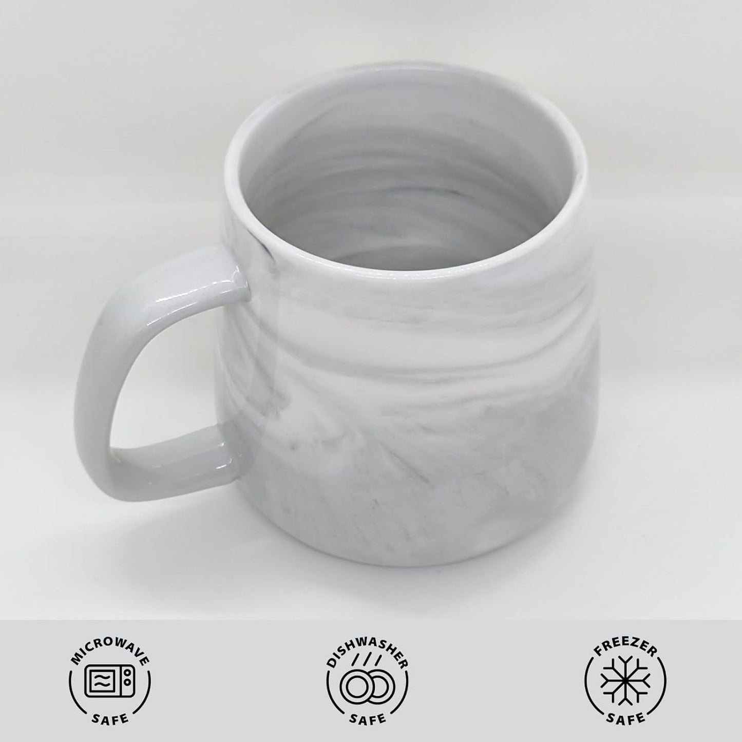 Ceramic Coffee Mug, Gray Marble Pattern Coffee Cups 12 Oz, Aesthetic Stoneware Cups, Coffee Mugs For Men, Dishwasher Safe, Microwave Safe