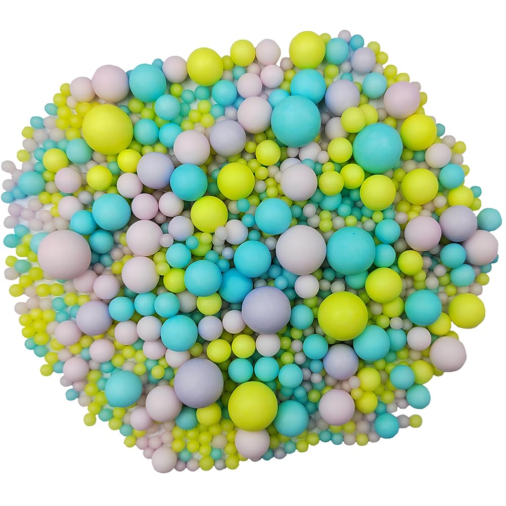 Edible Pastel Sugar Pearls Candy Sprinkles 120G/ 4.23Ounce Baking Cake Sprinkles Cupcake and Cake Topper Cookie Decorations Wedding Party Valentines Halloween Christmas Supplies