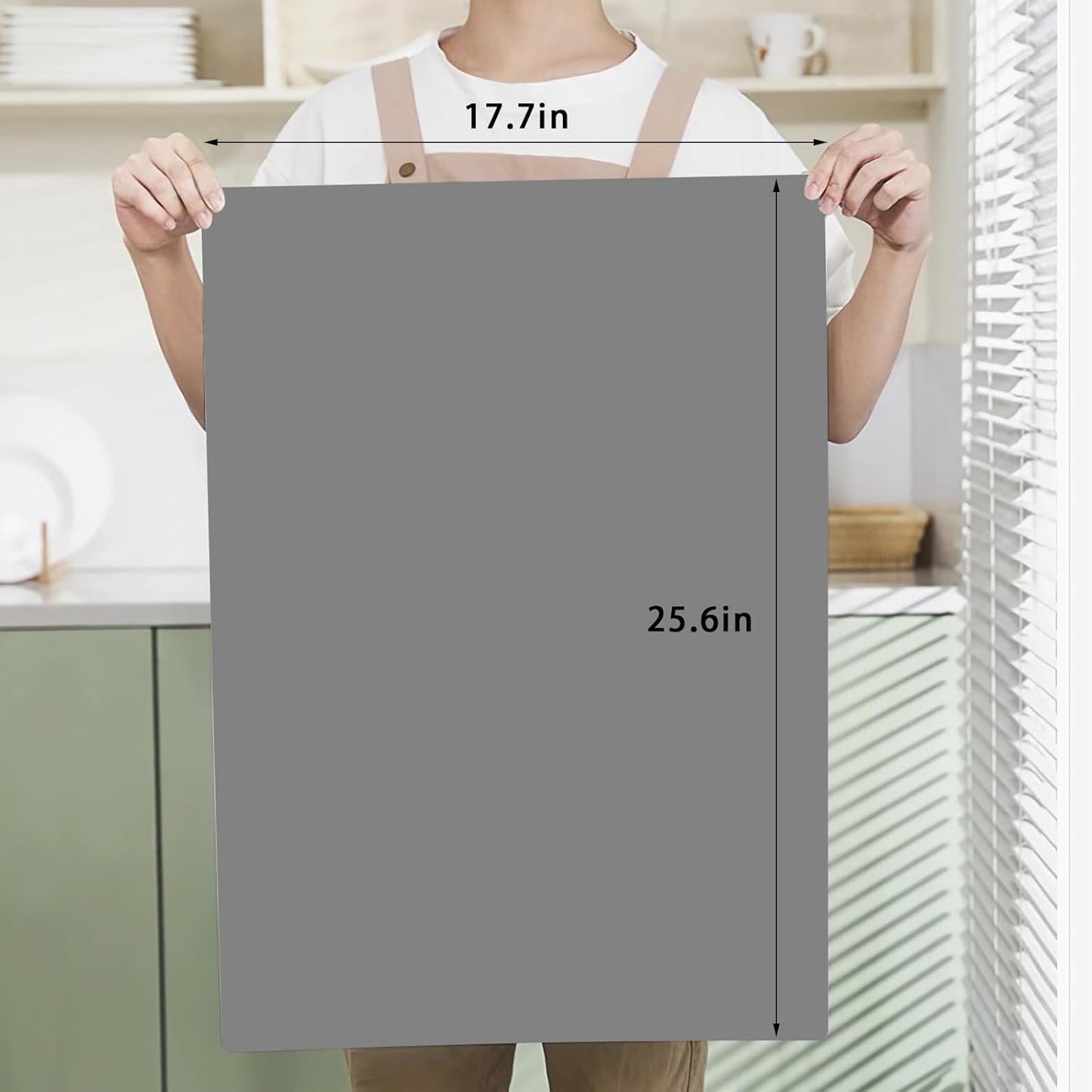 Silicone Placemats, Food-Grade Non-Slip Waterproof, Dining, Stain Resistant, Countertop Protector, Kitchen Counter Mat, Heat Resistant, Baking mat Dishwasher Safe (25.6"×17.7"-1pack Thicken, Gray)