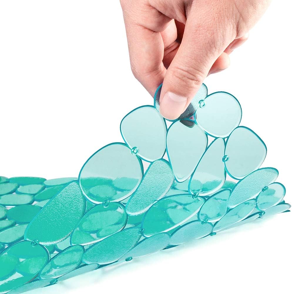 Bligli Pebble Sink Mat for Stainless Steel/Ceramic Sinks, PVC Eco-Friendly Sink Protectors Mats for Bottom of Kitchen Sink, Dish Drying Mat for Dishes and Glassware, 15.7 x 11.8 inch, Green