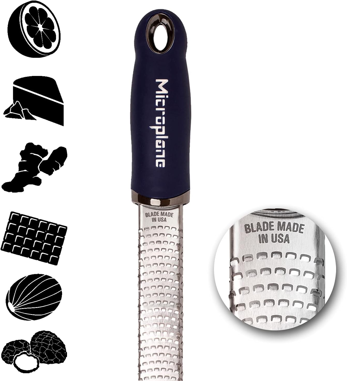 Microplane Premium Citrus Zester and Parmesan Grater (Dark Blue) - Blade Made in the USA
