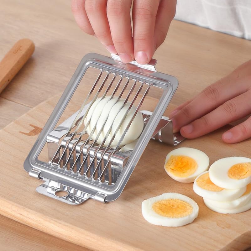 VOSAREA Stainless Steel Egg Slicer Kitchen Slicer Tool for Slicing Eggs and Cheese 5.7X3.54 Inches
