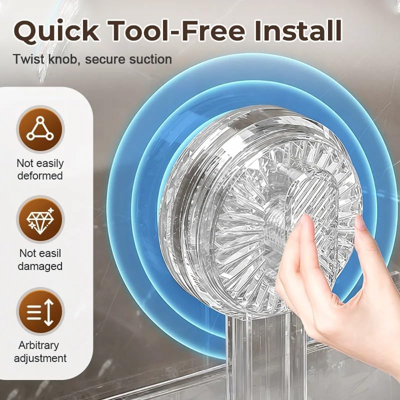 Universal Removable Faucet Storage Rack, No-Drill Bathroom Suction Storager Box, Thickened And Widened Panel Design, Water Automatically Drains Away, For Bathroom Kitchen (2 PCS MIX)