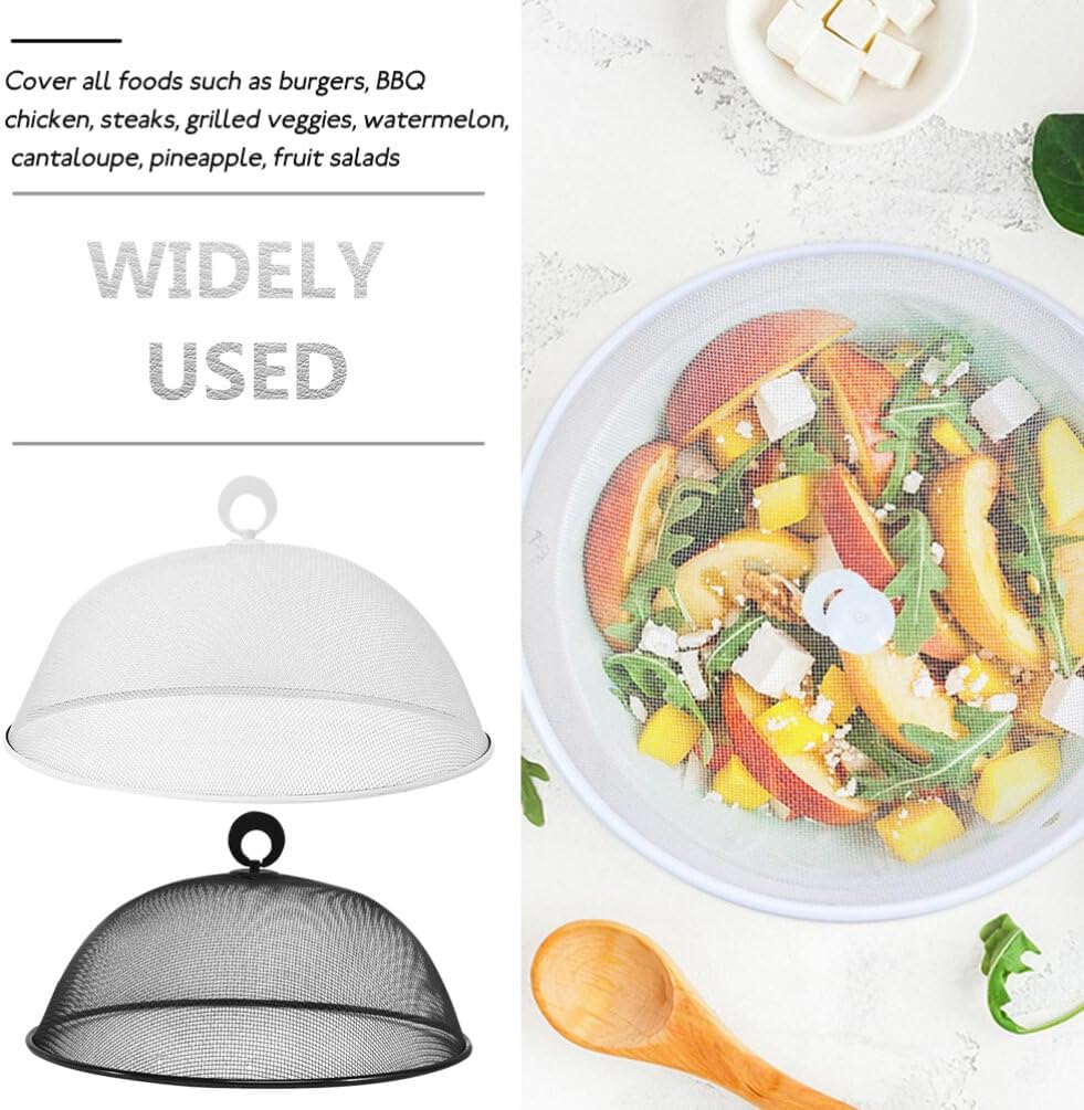 Metal Mesh Food Cover 2pcs Outdoor Mesh Food Tents Dome Screen Plate Cover 30cm Stainless Steel Fruit Fly Nets Picnic Food Umbrella for Table BBQ Camping