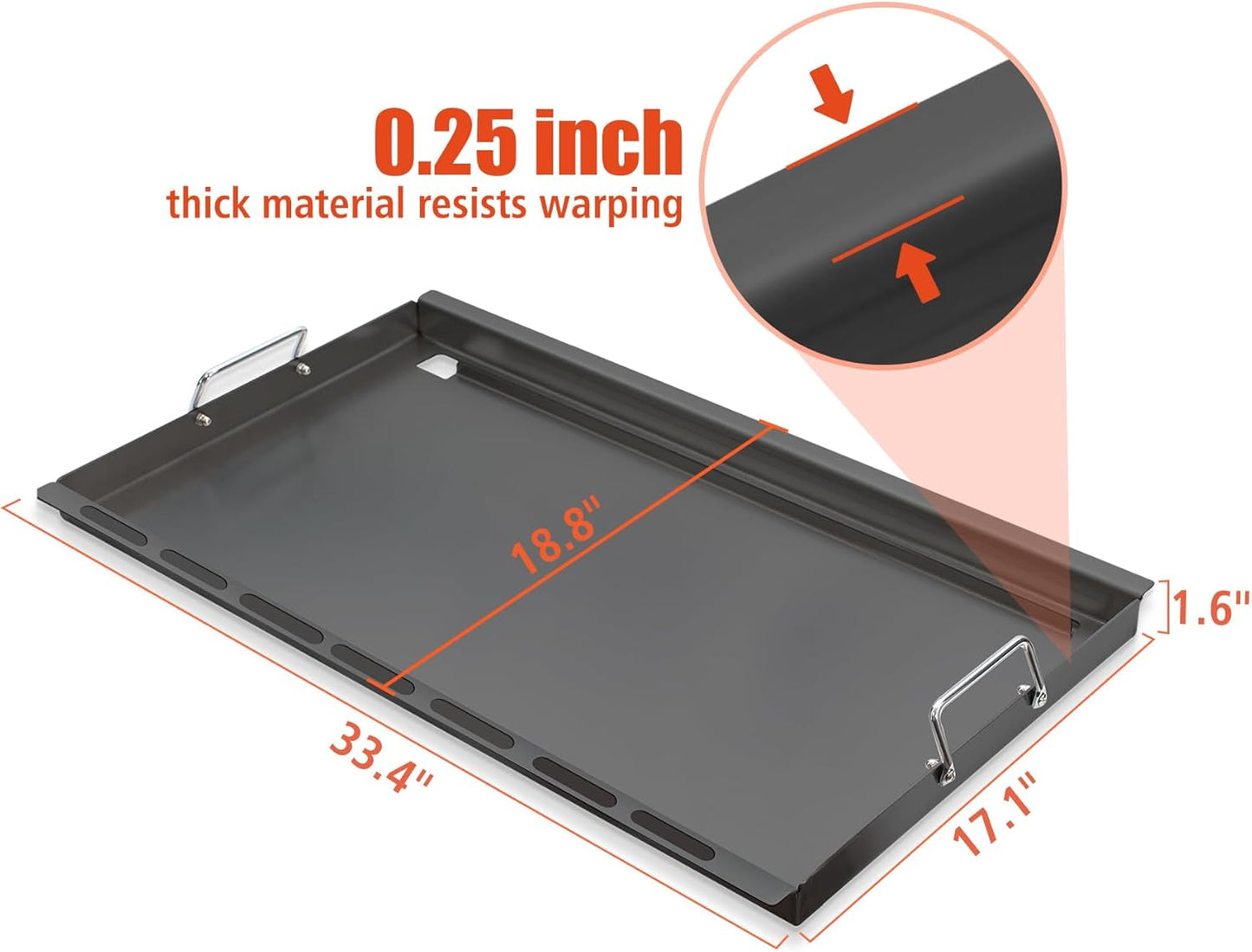 6789 Full Size Griddle Insert for Weber GS4 Genesis II 400 Series Gas Grills, Flat Top Griddle Repalcement for Weber Genesis II S-410/E-410, S-435/E-435 and LX S-440/E-440 with Mini Oven Mitt