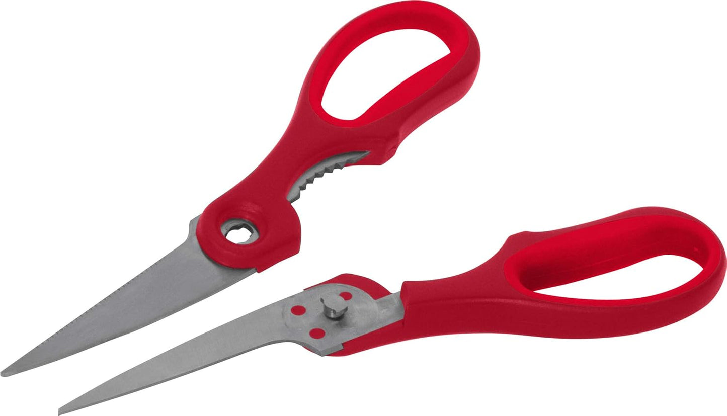 Trudeau Detachable Kitchen Shears - Sharp, Versatile Scissors in Paprika Red - Easy Cleaning & Multipurpose for Cooking, Herbs, and Meat