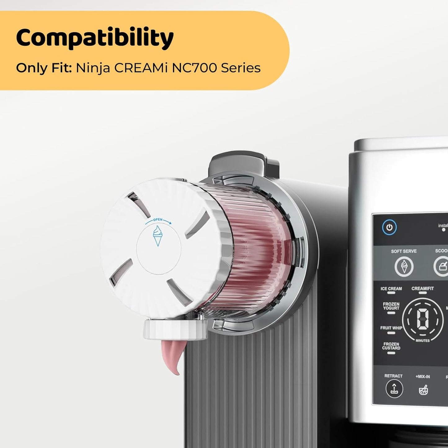 2-Pack CREAMi Pints and Lids for Ninja Swirl - Replacement Containers Compatible with NC700 Series Ice Cream Maker, Dishwasher Safe & BPA-Free Accessories for Ninja CREAMi NC700 Model