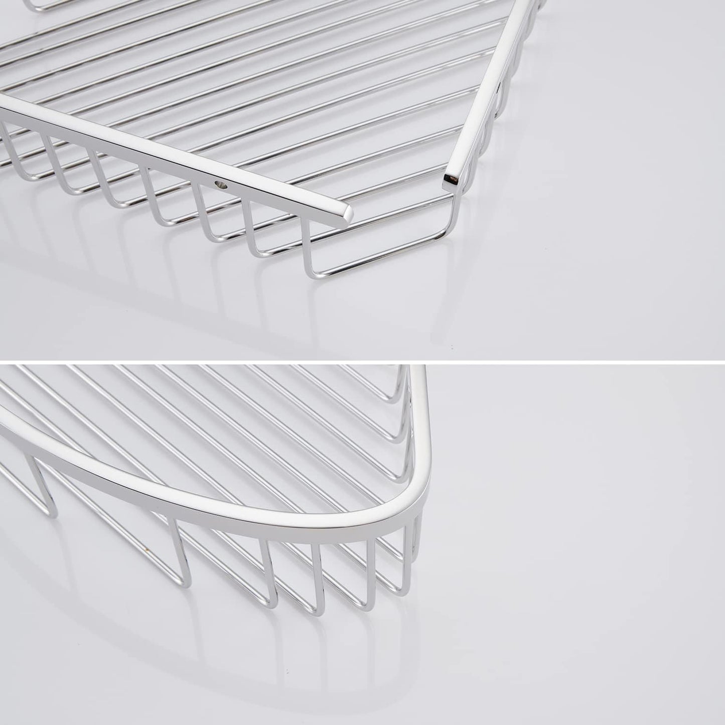 Bathroom Shower Caddy Corner Shelf, Corner-Hollow Design, Ultra Sturdy Rust-Proof Stainless Steel Shelf Organizer Shampoo Holder, Wall Mounted Storage Rack for Bathroom, Polished Chrome