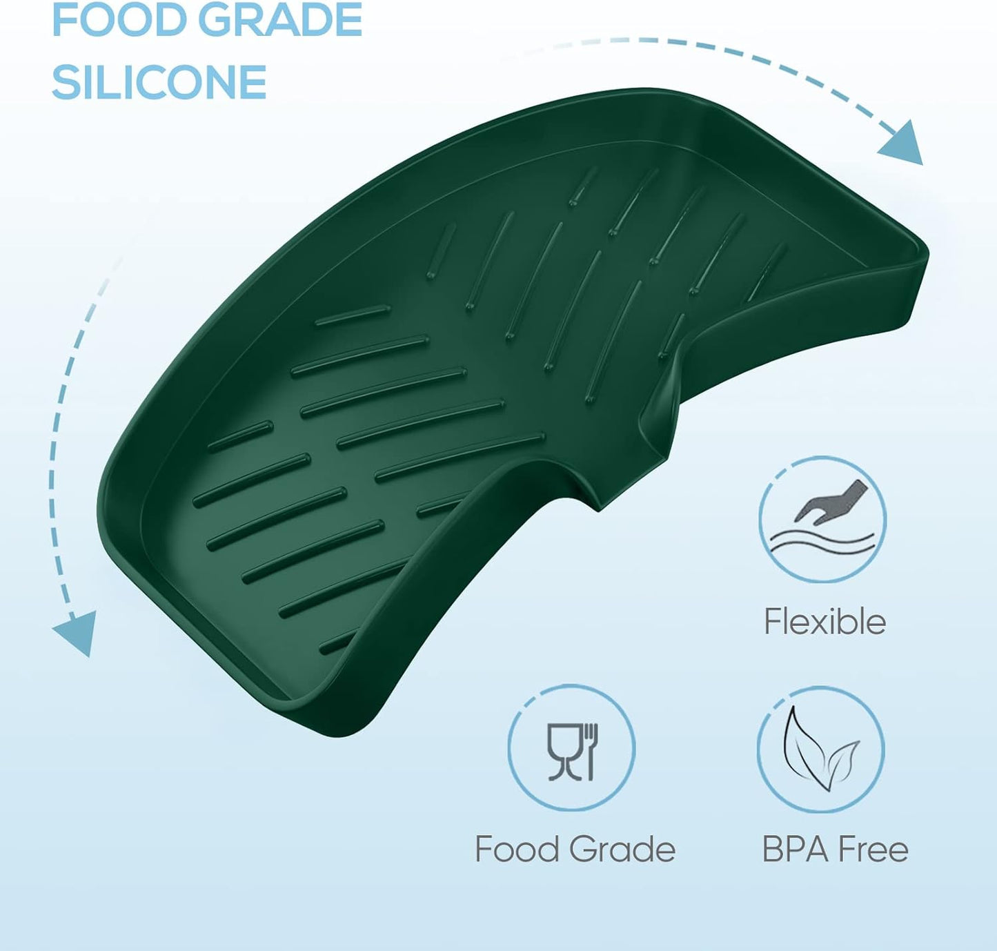 Kitchen Sink Tray,Sponge Holder for Kitchen Sink Self Draining Kitchen Soap Tray Premium Silicone Soap Holder for Bathroom Kitchen Counter Sink Caddy Organizer for Dish Soap Bottle,Soap Dispenser