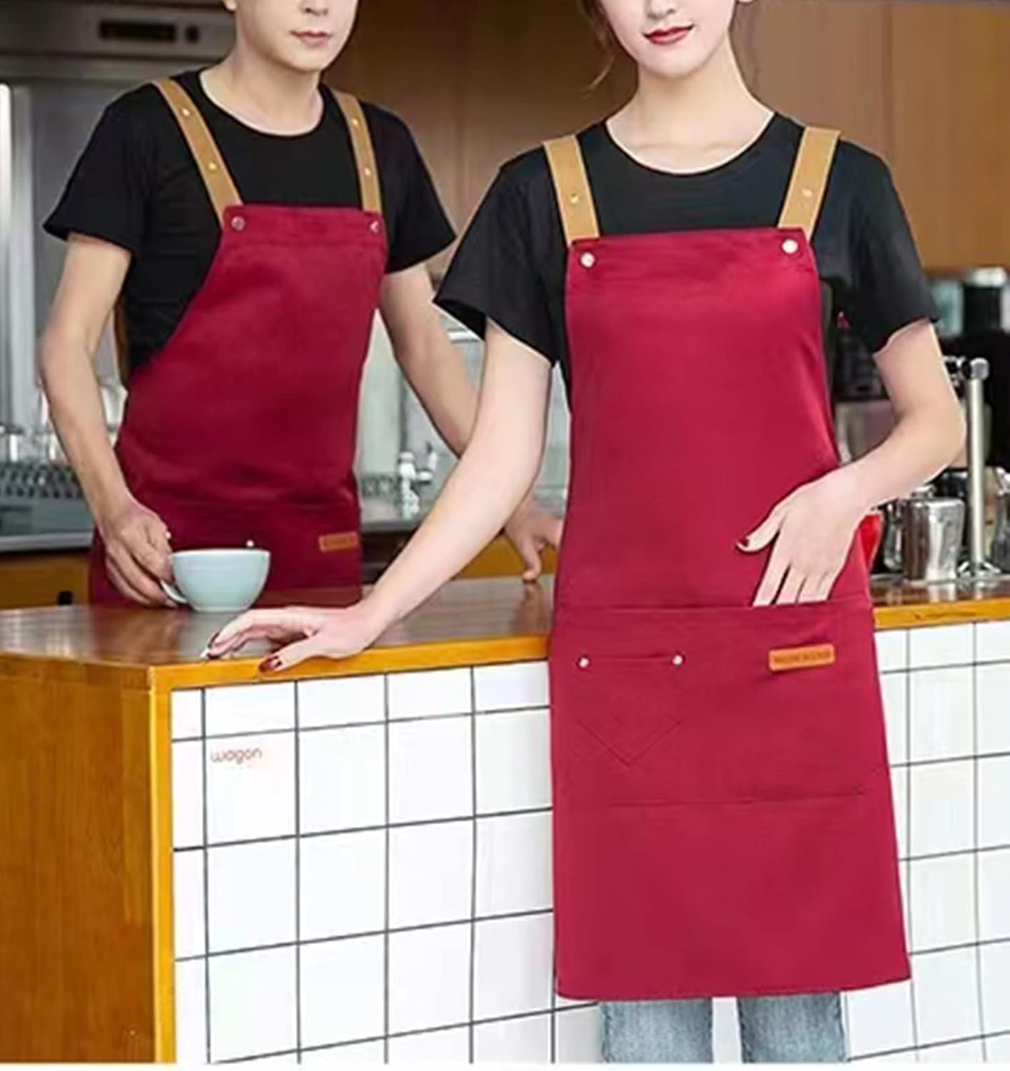 Personalized Custom Aprons Custom Adjustable Kitchen Cooking Aprons Hair Stylist Cafe Work Aprons For Men And Women