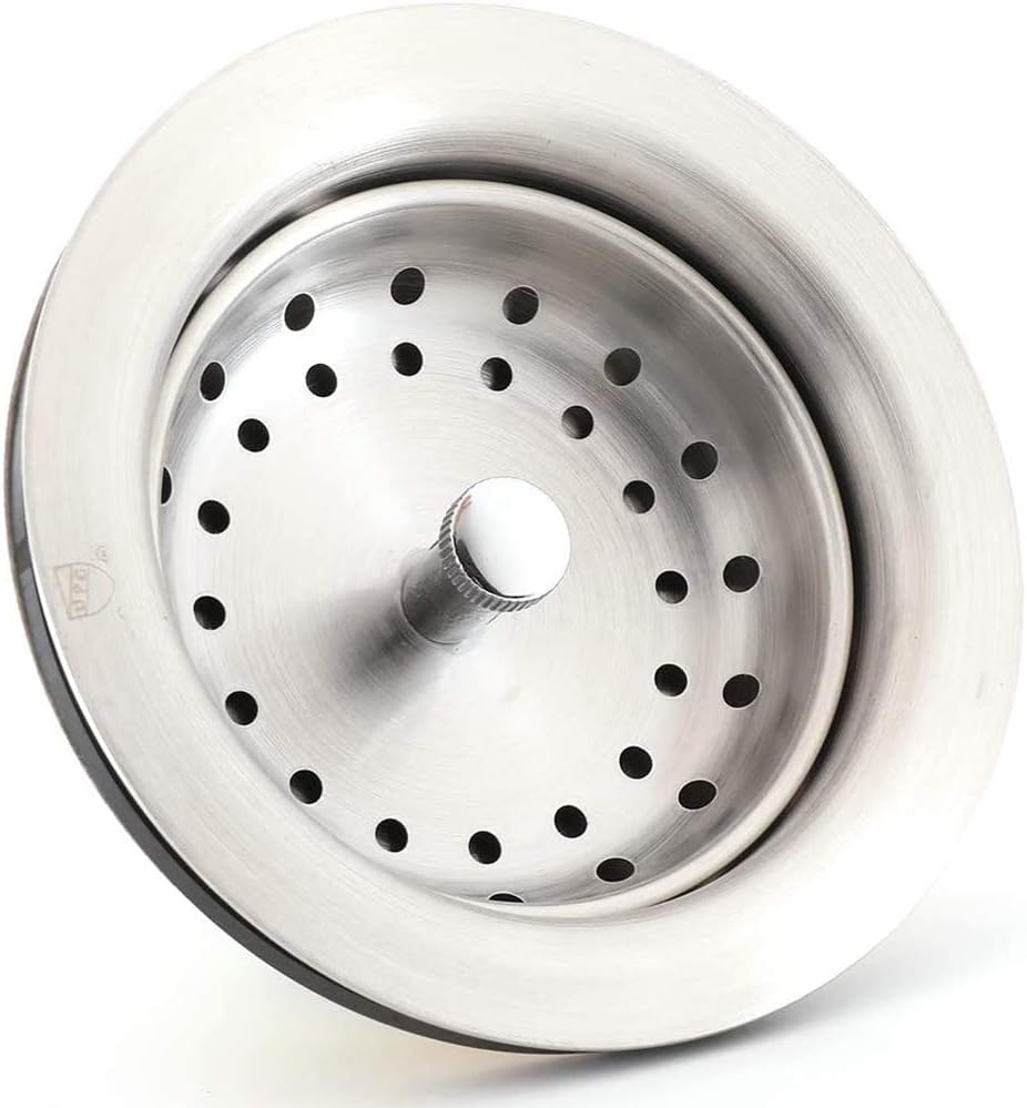 KONE 3-1/2 Inch Kitchen Sink Drain Assembly with Strainer Basket/Drain Stopper, All Stainless Steel Sink Drain Kit Durable and Rustproof