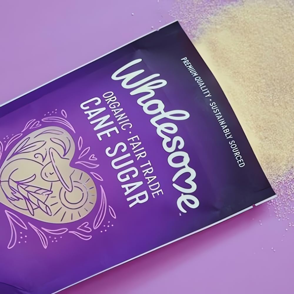Wholesome Organic Cane Sugar, Fair Trade, Non GMO & Gluten Free, 1 Pound (Pack of 12)