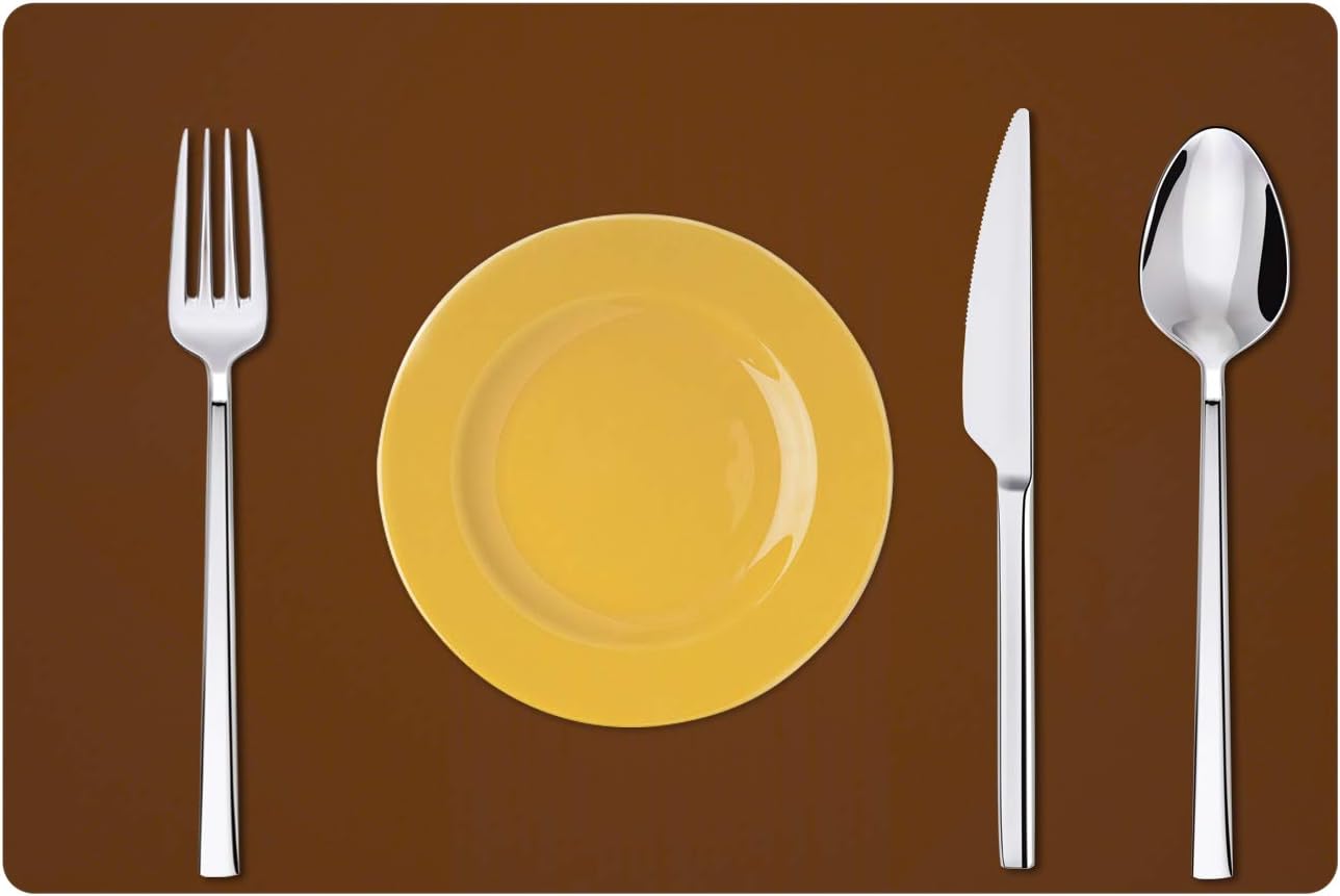 Silicone Placemats, Food-Grade Non-Slip Waterproof, Dining, Stain Resistant, Countertop Protector, Kitchen Counter Mat, Heat Resistant, Baking mat Dishwasher Safe (23.6"×15.7"-1pack, Coffee)