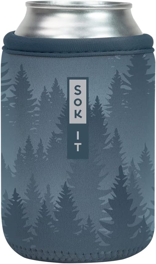 Sok It CanSok Sleeve for Beer & Soda Insulated Neoprene Cover (Foggy Woods, 12oz Can Sleeve)