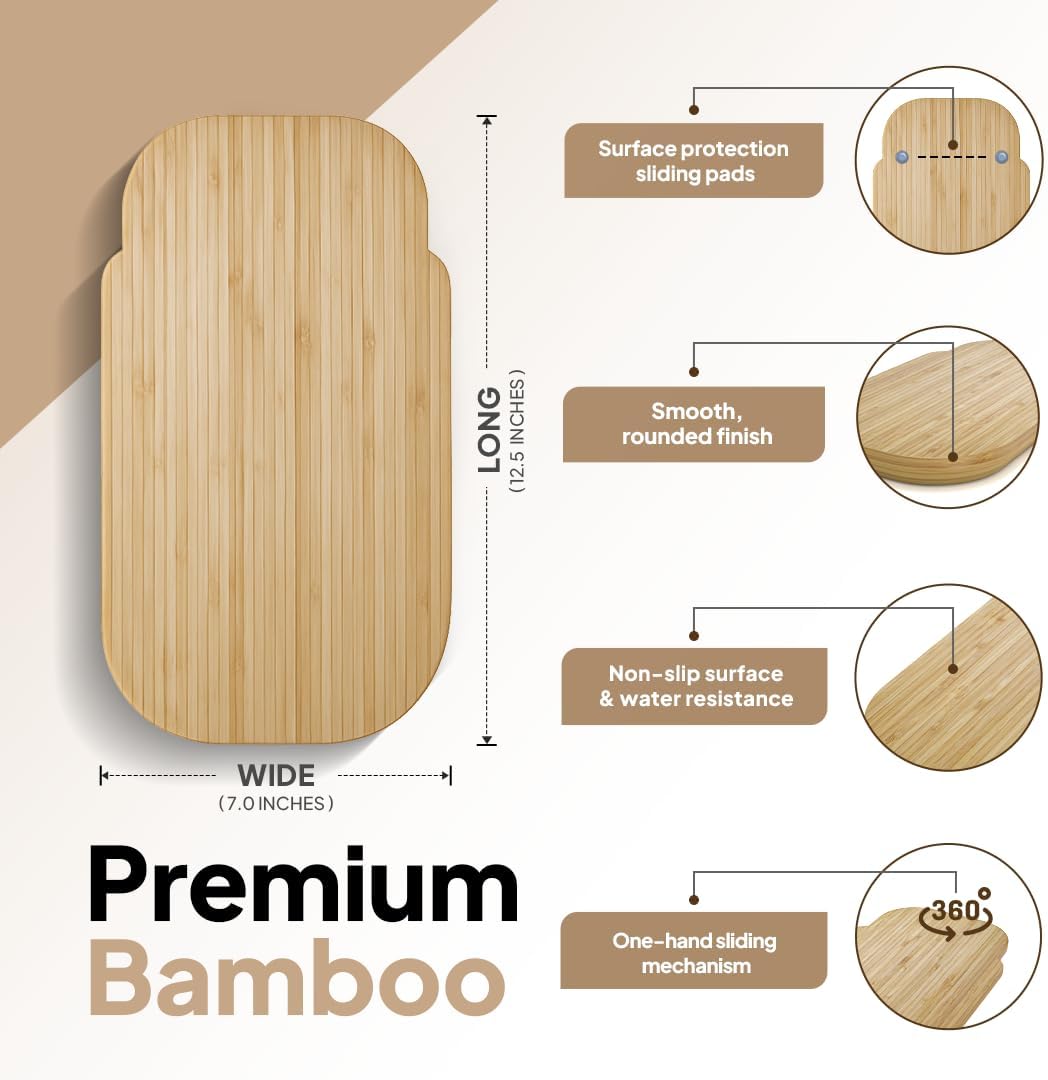 Ibyx Elegant Sliding Tray - Compatible with 3.2 Qt Kitchen In The Box Stand Mixers and Other Heavy Appliances (Natural)