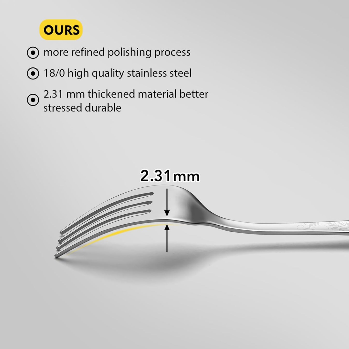 40 Piece Silverware Set, Service for 8, EIUBUIE Premium Stainless Steel Cutlery Set, Mirror Polished Flatware Sets with Pattern Handle, Modern Kitchen Eating Utensils Sets