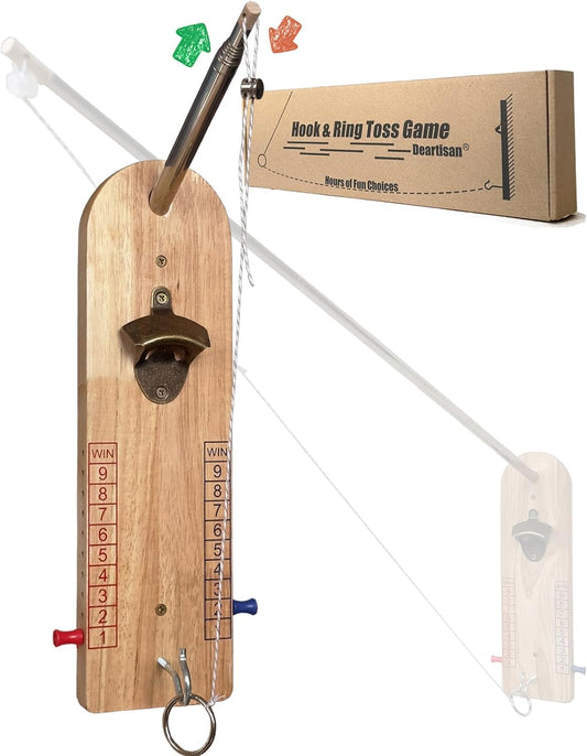 Hook and Ring Toss Game Bottle Opener Ring Toss Game for Indoor Outdoor Party Man