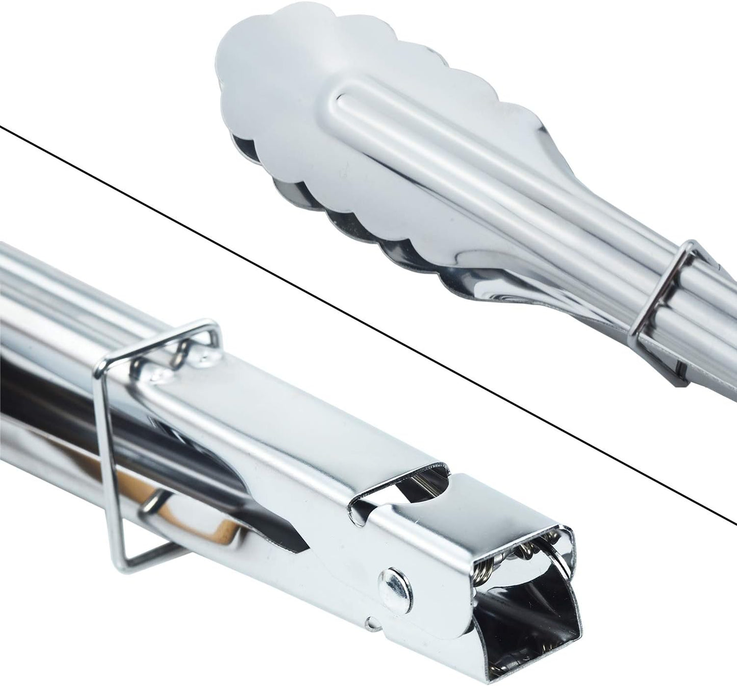 Stainless Steel Locking Kitchen Tongs Extra Long Sturdy Heavy Duty Tongs Set for Cooking Grilling and Barbecue BBQ (14-Inch 3 Pieces)