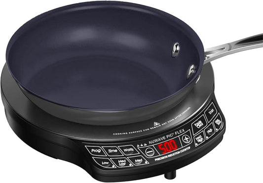 Nuwave PIC Flex Compact, Portable, Powerful Induction Cooktop With 9-inch Duralon Healthy Ceramic Non-Stick Fry Pan