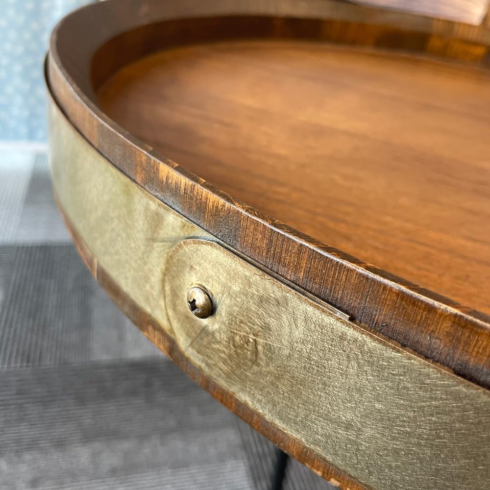 23" Large Solid Wood Lazy Susan Turntable – 360° Rotating Serving Tray for Charcuterie, Cheese – Farmhouse Wooden Organizer for Countertop, Dining Table, Kitchen