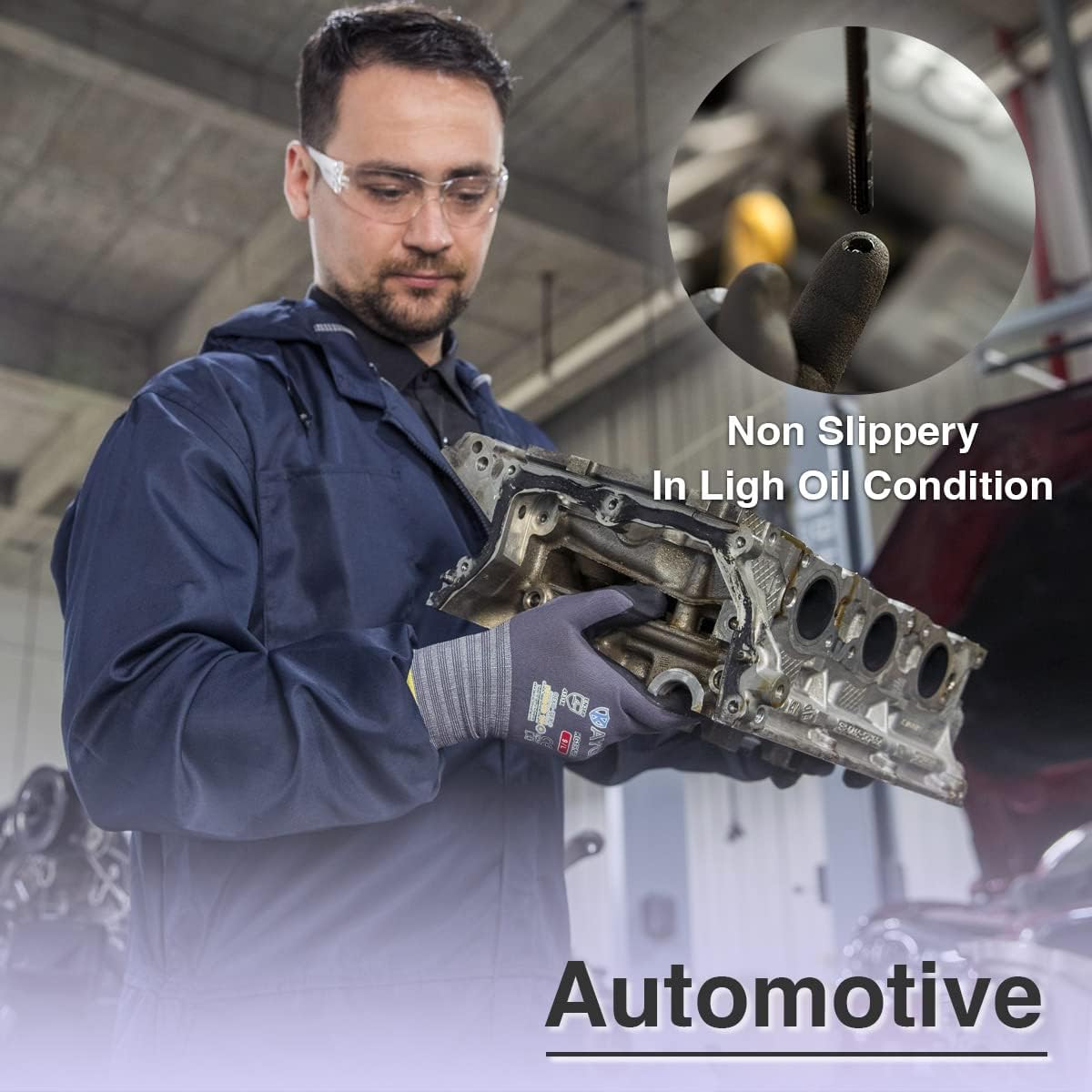 KAYGO Safety Work Gloves MicroFoam Nitrile Coated, 60 Pairs KG18NB,Seamless Knit Nylon Glove for Men and Women, Ideal for Automotive,Warehouse,Construction (Medium,Gray)