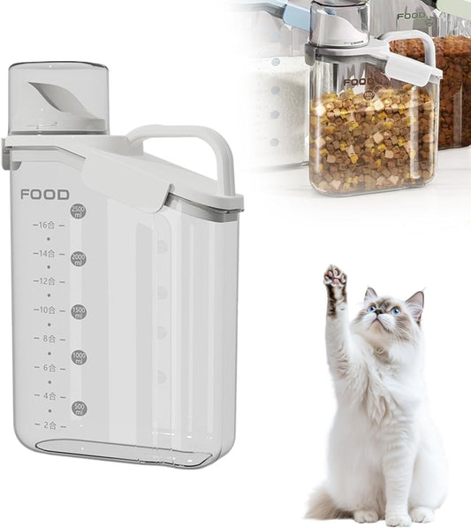 Clear Airtight Food Storage Containers, Transparent Cereal Dry Food Storage with Pouring Spout, for Flour, Sugar and Cereal (95oz white)