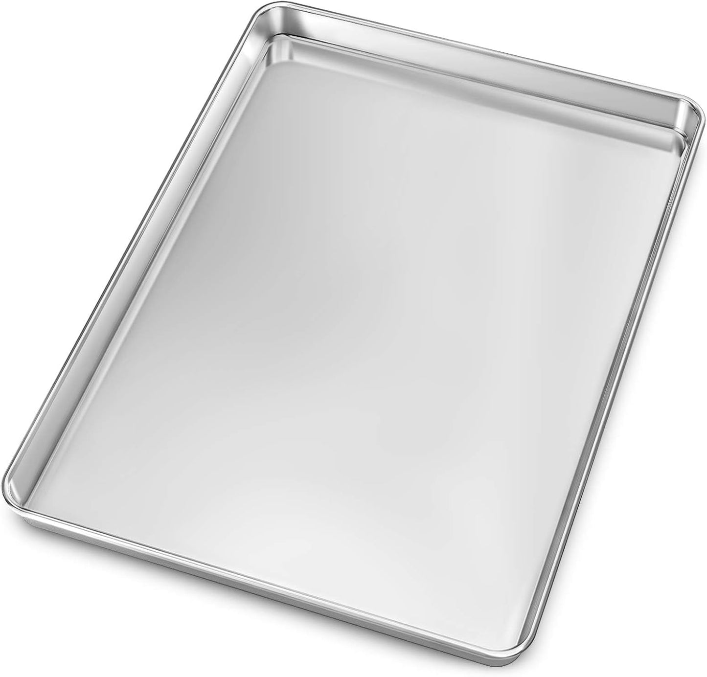 Baking Sheet, Yododo Stainless Steel Baking Pans Tray Cookie Sheet Toaster Oven Tray Pan Cookie Pan, Non Toxic & Healthy, Superior Mirror Finish & Rust Free, Easy Clean & Dishwasher Safe - 17.3 inch