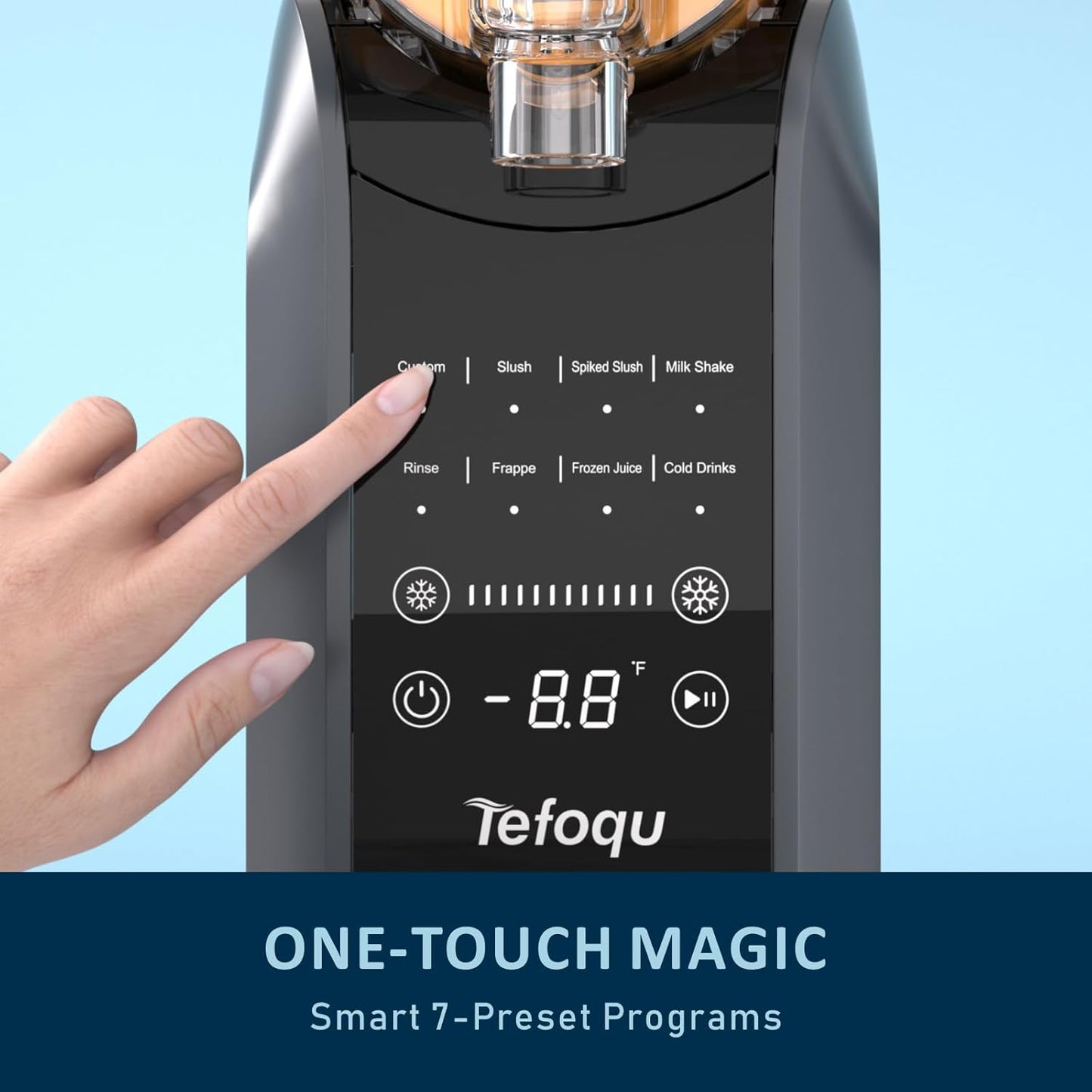 Slushie Machine, 88oz Frozen Drink Maker with 7 Preset Programs, No Ice Required for Frozen Margaritas, Slushies, Frappés and Milkshakes, Mist Gray