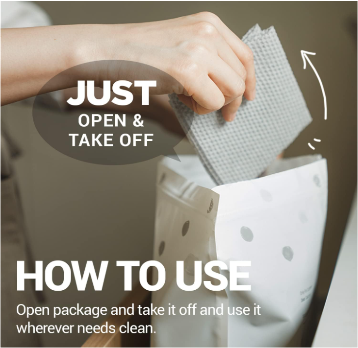 Gray One-Day Scrubber Dishcloths — Odor-Free, Lint-Free PP Cleaning Sheets, 2 Pack (200 Sheets)