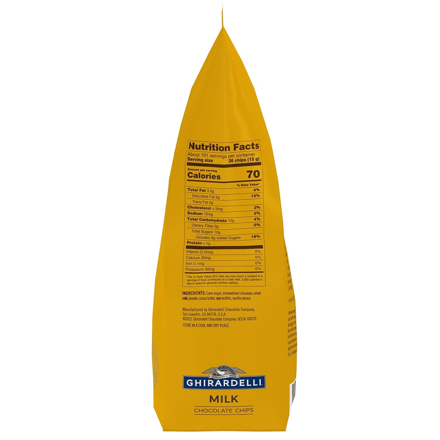 Ghirardelli Chocolate Company Milk Chocolate Chips 800 per lb, 5lb. Bag (Pack of 1)