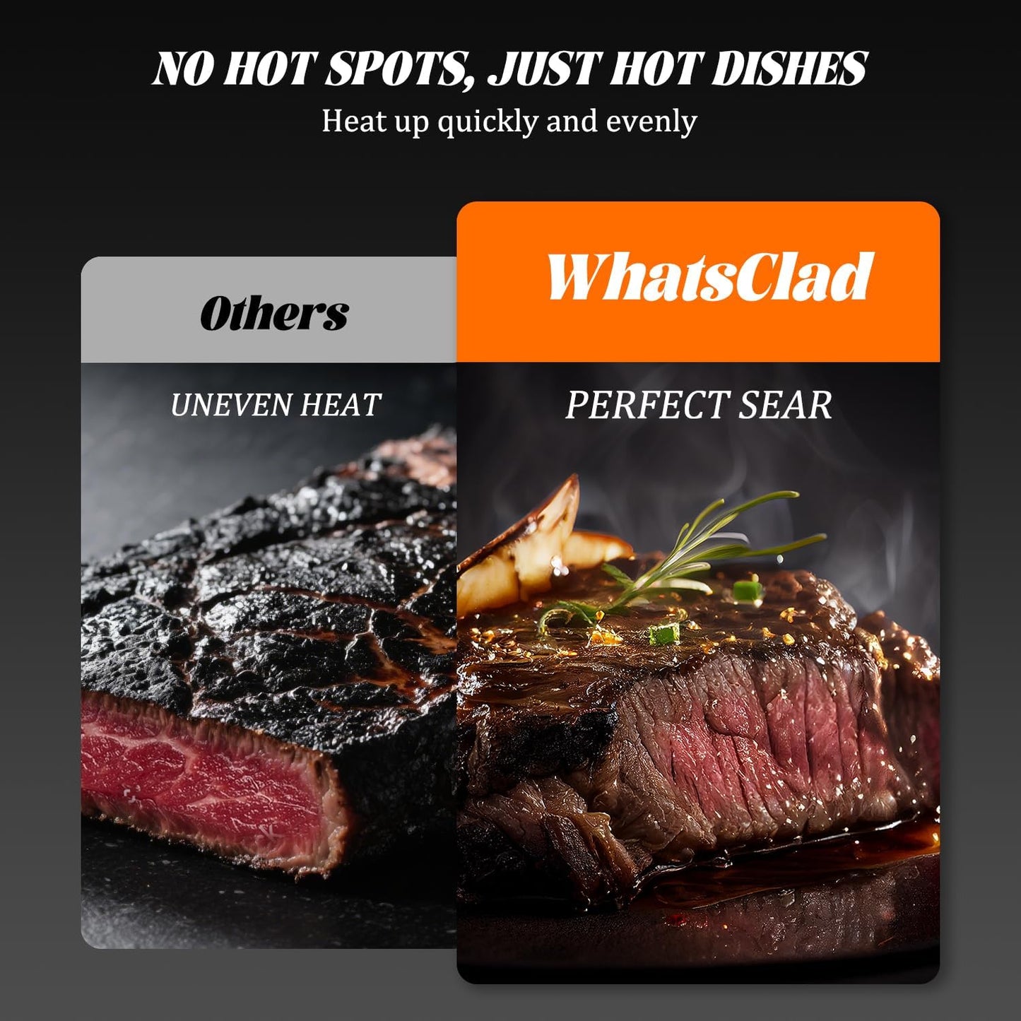 10" Hybrid Ceramic Nonstick Frying Pan, 3-Ply Stainless Steel Skillet, 2-Layer Coating, PFAS & PTFE Free, 9H Hardness & Corrosion Resistance, Dishwasher Safe, Induction Compatible-Dark Blue