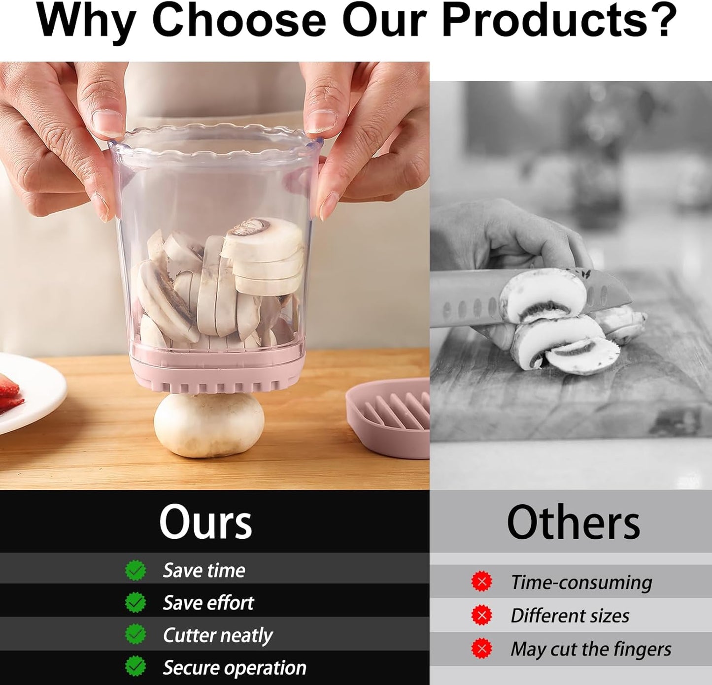 Fruit Slicer Cup: Strawberry Slicer, Strawberries Cutter Cup, Speed Cutter for Banana Grape Egg Kitchen Portable Slicing Tool(Pink)