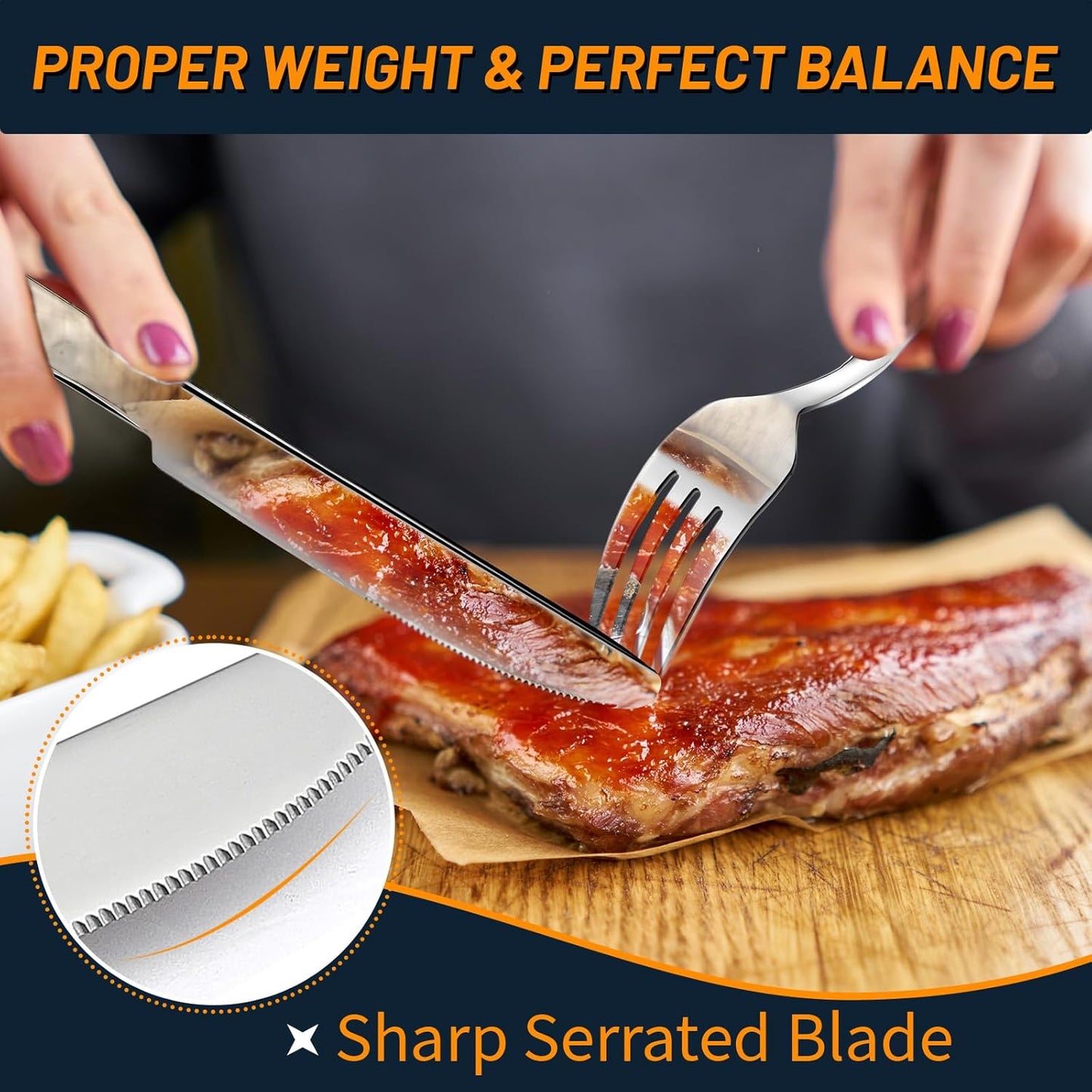 60 Piece Silverware Set for 12, Food-Grade Stainless Steel Utensils Set Includes Spoons Forks Knives, Sturdy Home Kitchen Eating Tableware Set,Wave Style Design & Mirror Polished - Dishwasher Safe