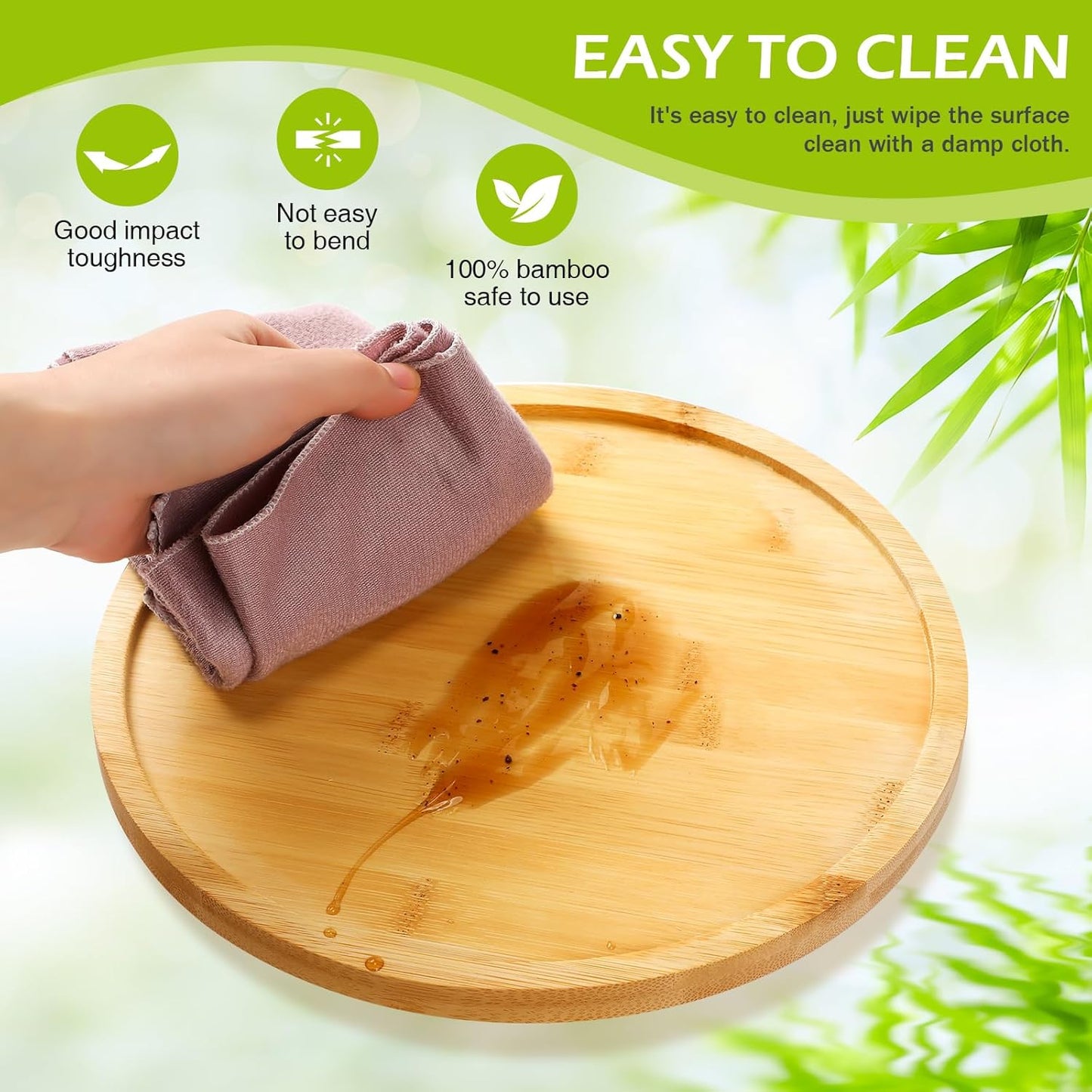 Mumufy 6 Pcs Lazy Susan Turntable Organizer Round Lazy Susan Turntable Tray for Kitchen Counter Pantry Table Organization Cabinet Bathroom(Bamboo,10 Inch)